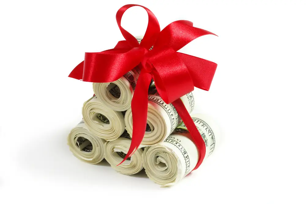 Gift wrapped money